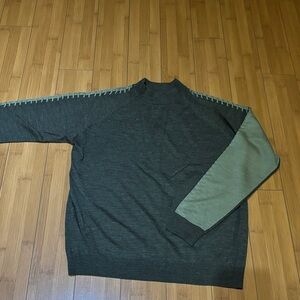 Venezia Men's Crewneck Sweater - Charcoal and Sage